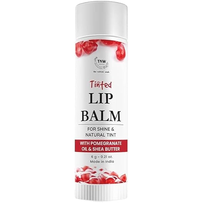 TNW-THE NATURAL WASH POMEGRANATE MULTIPURPOSE TINTED LIP BALM FOR DRY & CHAPPED LIPS- RED, 6G | 100% NATURAL RED TINT ADD GLOSSY SHEEN ON LIPS FOR LONG-LASTING WITH SHEA BUTTER & VITAMIN E - Image 2